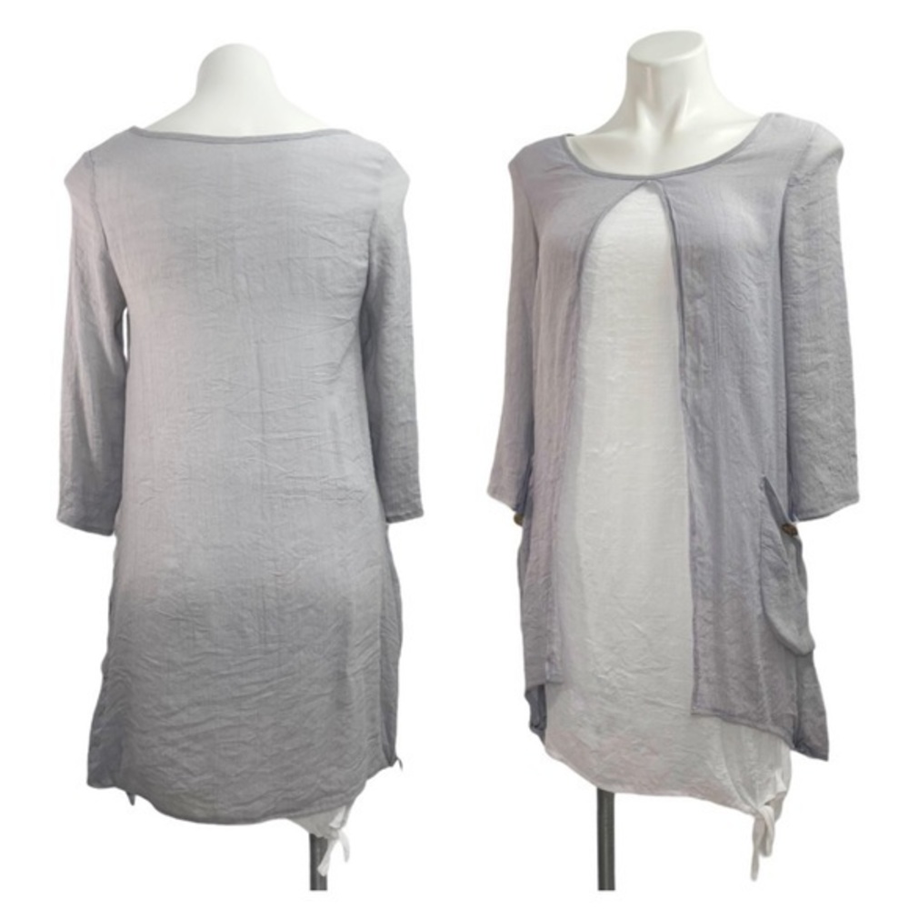 Apricot Linen Lagan Look Dress